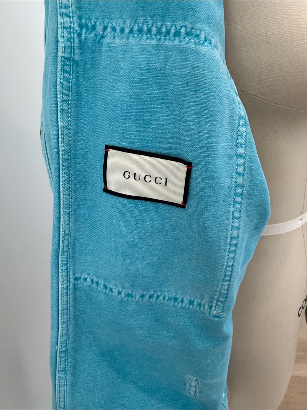 Gucci Turquoise Denim Jacket with Cherry Patch - Picture 8 of 16